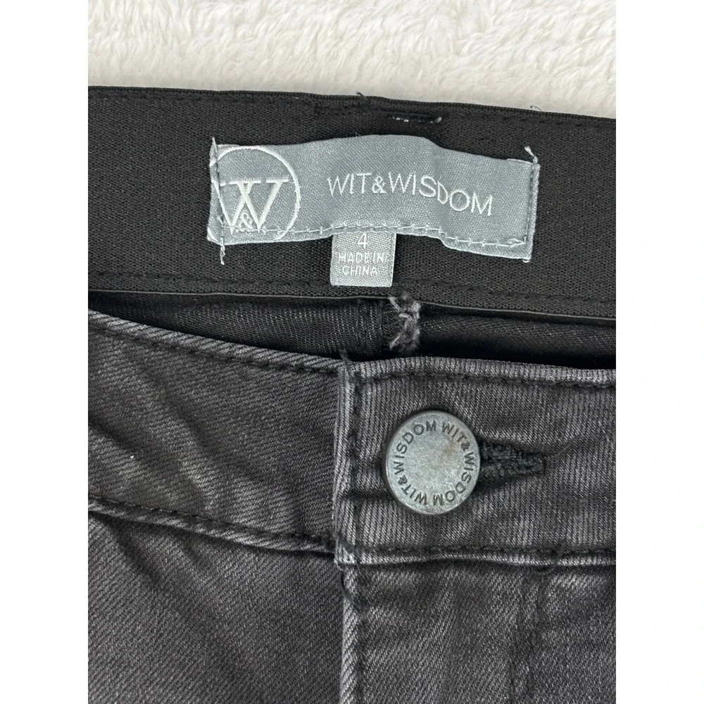 Wit & Wisdom Ab'solution Jeans Slimming Panels Black Wash Size 4 NWT - Picture 4 of 14